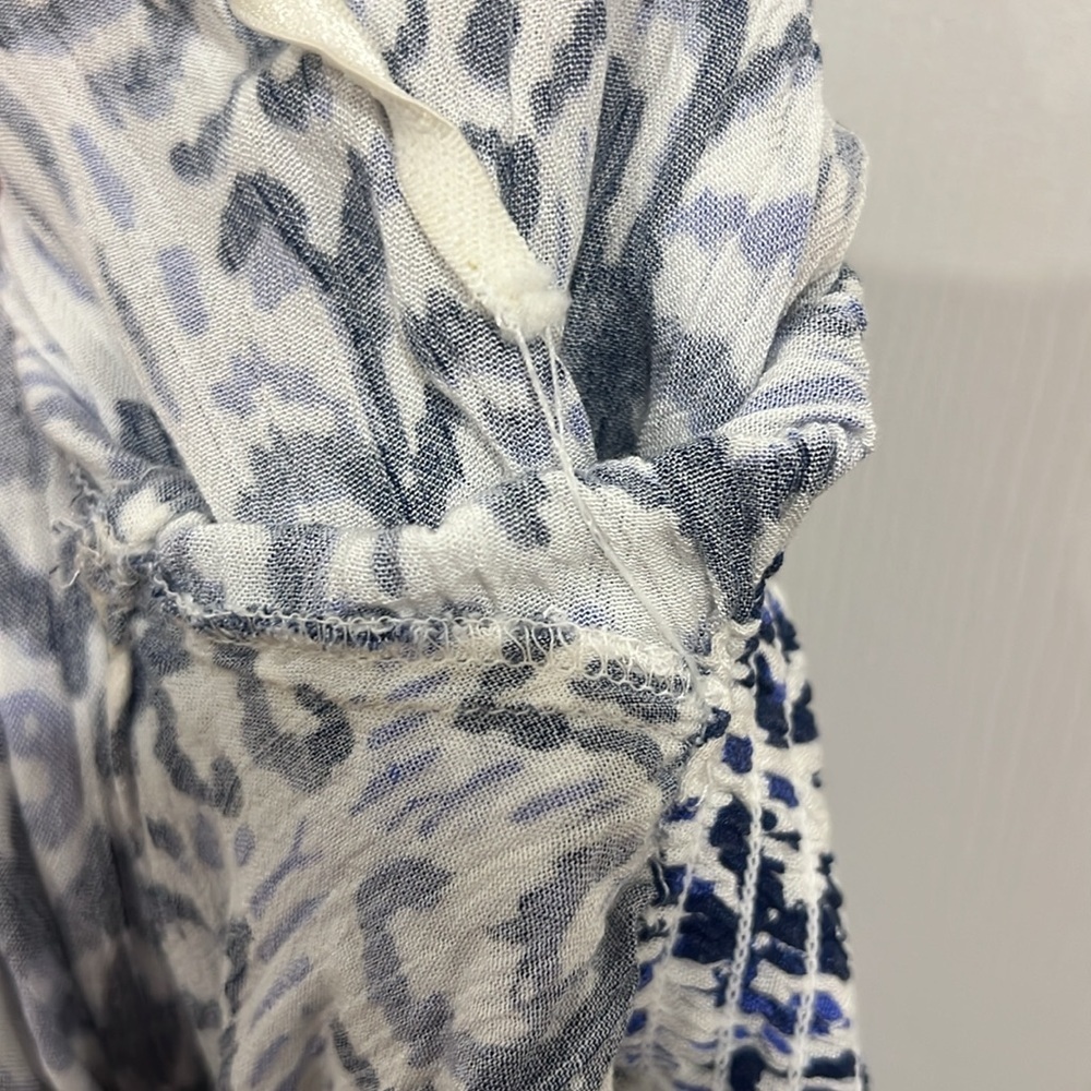 Lilly Pulitzer Nita Cover Up Womens Blue White Print Off Shoulder Size XS - Picture 8 of 8